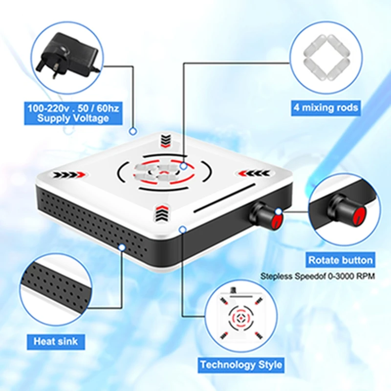 Magnetic Stirrer 6.5Inch Stir Plate 2500RPM Speed Stirrer Machine With Stir Bars For Laboratory Liquid Stirring