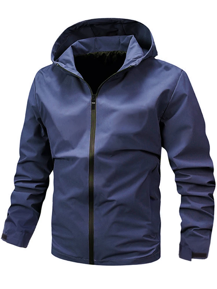 New Autumn hooded Jackets for Men Solid Color Casual Men\'s Thin Coats Clothing New in Outerwears ​Fashion Outdoor Jacket Men