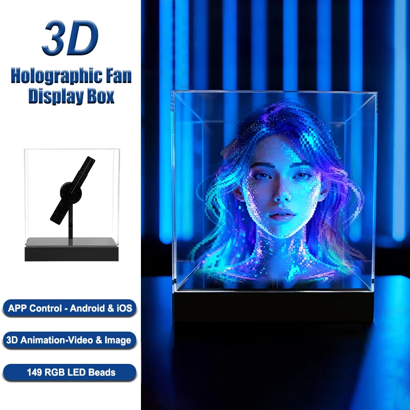 3D holographic fan projector advertising display lights 3D hologram advertising lights decorative commercial promotional lights