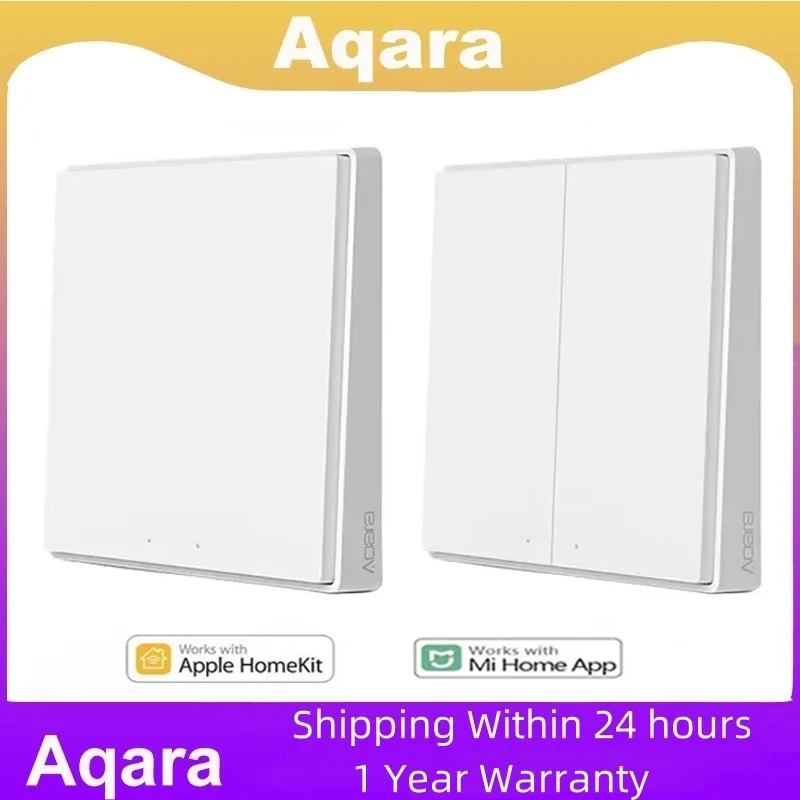 Aqara D1 Smart Wall Switch Zigbee Wireless Remote Control Key Light Switch Neutral Fire Wire Triple Button For Mijia Smart Home