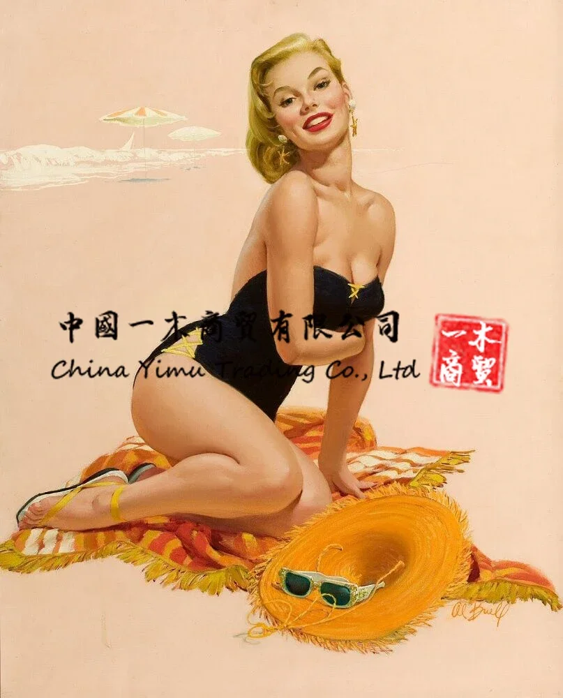 Sexi Sticker For Pechincha Vintage Pin Up Girl Canvas Print A3 Cook Gil Elvgren Poster Let's Eat Out Decals