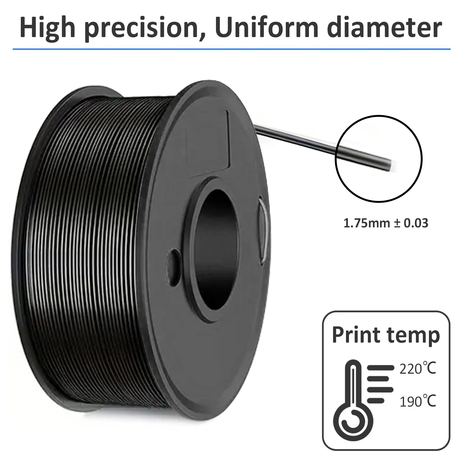 3D-Druck PLA-Filament 250g 80M Länge 1,75mm Durchmesser Premium-Qualitätsmaterialien – Detail 4
