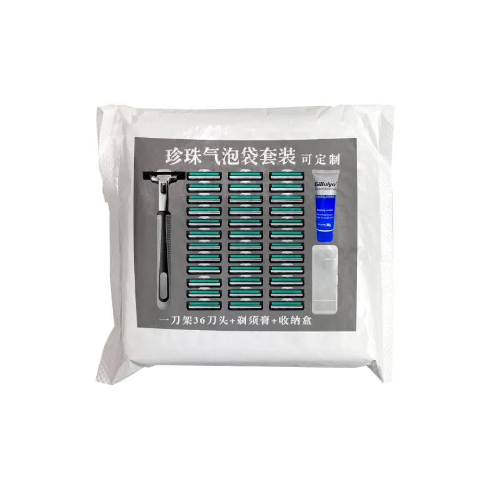 

Bubble Bag Shaving Set with Manual Razor Stainless Steel Blade 36 Replacement Blades and Cream for Sensitive Skin Face Shaving