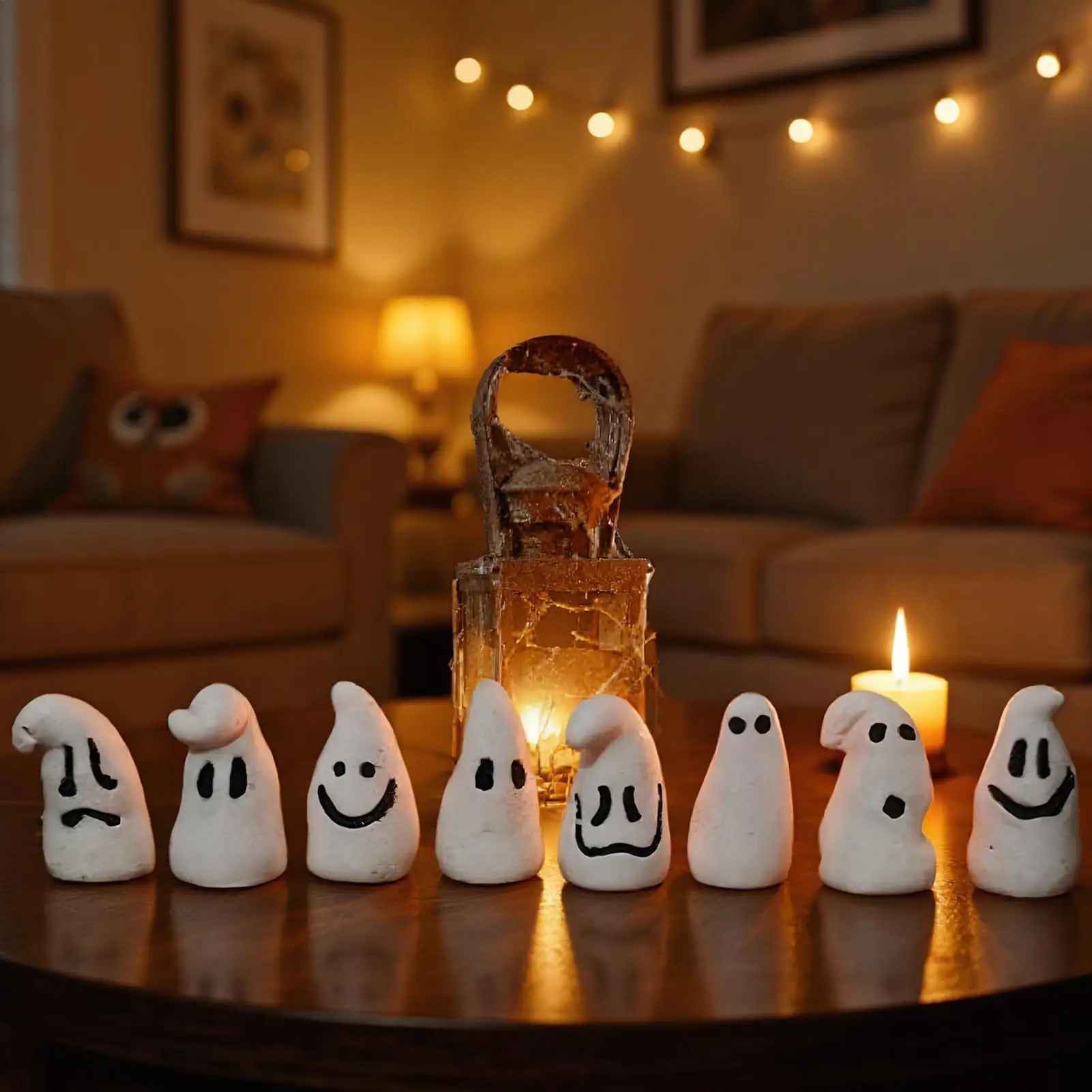 توهج في الظلام هالوين شبح مضيئة صغيرة الراتنج لطيف مصغرة شبح التماثيل 8 قطع حزب الحسنات الديكور لعبة ل