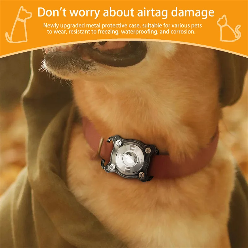 Eayburst AirTag-Halter für Hunde und Katzen, Airtag-Hülle mit Metallschnalle, Aluminiumblech, wasserdichte Abdeckung für Apple Air Tag-Halsband – Detail 10