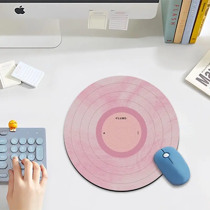 Retro record, round mouse pad, small rubber, anti-slip, washable, computer desktop decoration, high-definition printing