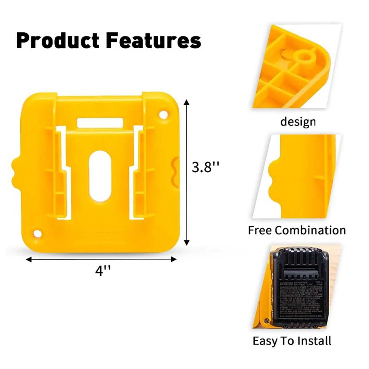 

A45U, 6 упаковок, держатель для аккумулятора, 20 В, 60 В, держатель для док-станции, подходит для дисплея аккумулятора для складской фабрики, ящик для инструментов