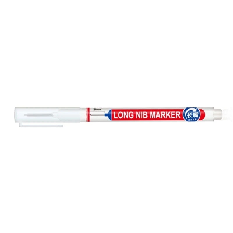 Long Head Deep Hole Marker Reach Permanent for Woodworking & Tile Marking Long Nose Pens with Deep Hole Designs Dropship