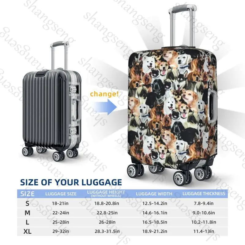 Seamless doodle dogs and cats Thicken Luggage Cover Elasticity Trolley dust cover Suitcase Protection Cover Suitcase Case