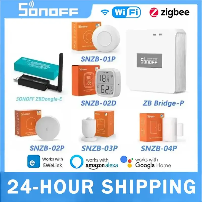 SONOFF Zigbee3.0 Bridge Pro/T&H Sensor/Door Sensor/Switch/Motion Sensor/ZBMINI-L2/SNZB-02D/01P/02P/03P Control Via Ewelink Alexa