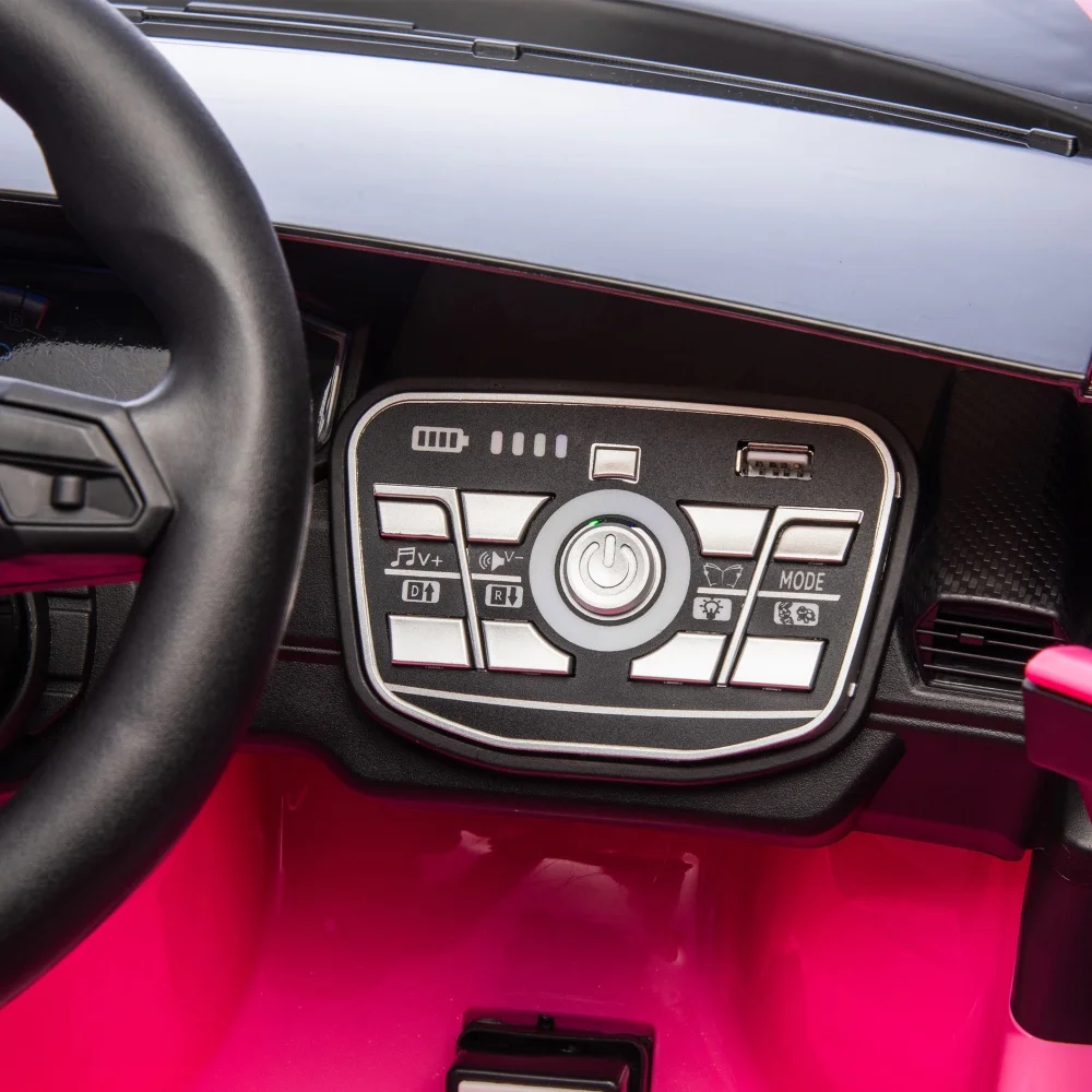 24V キッズライドオン ドリフトカー 子供用 360度ドリフト 電動車両 デュアルモーター 後輪駆動 フォームフロントホイール ピンク おもちゃの車