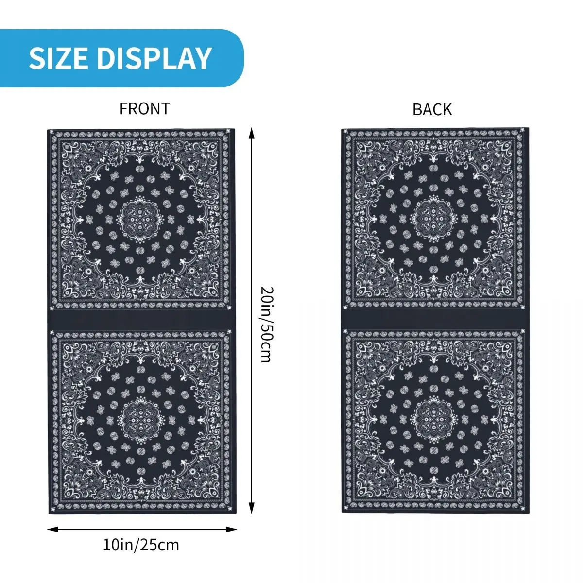 Paisley Bandana Print Neck Gaiter Women Men UV Protection Winter Bohemian Style Scarf for Ski