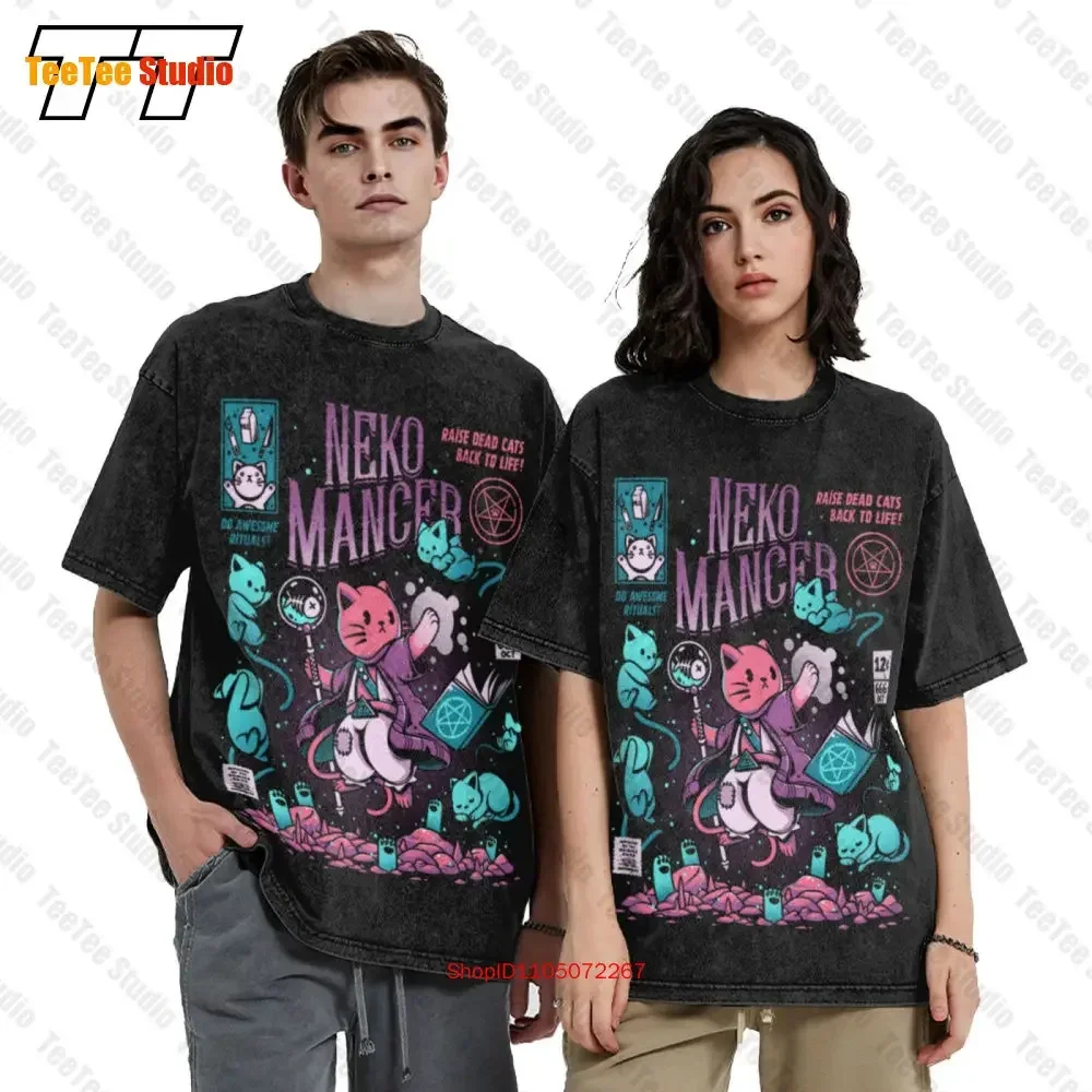 Neko Mancer Cute Vintage Oversized T-Shirt Gamer Necromancer Of The 6N75