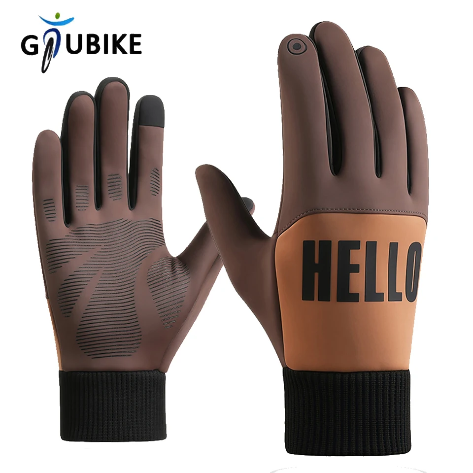 GTUBIKE Handschuhe, Winter, warme Fahrradhandschuhe, mit Fleece gefüttert, winddicht, Touchscreen, volle Finger, Fahrradsport, Motorrad, Skihandschuhe