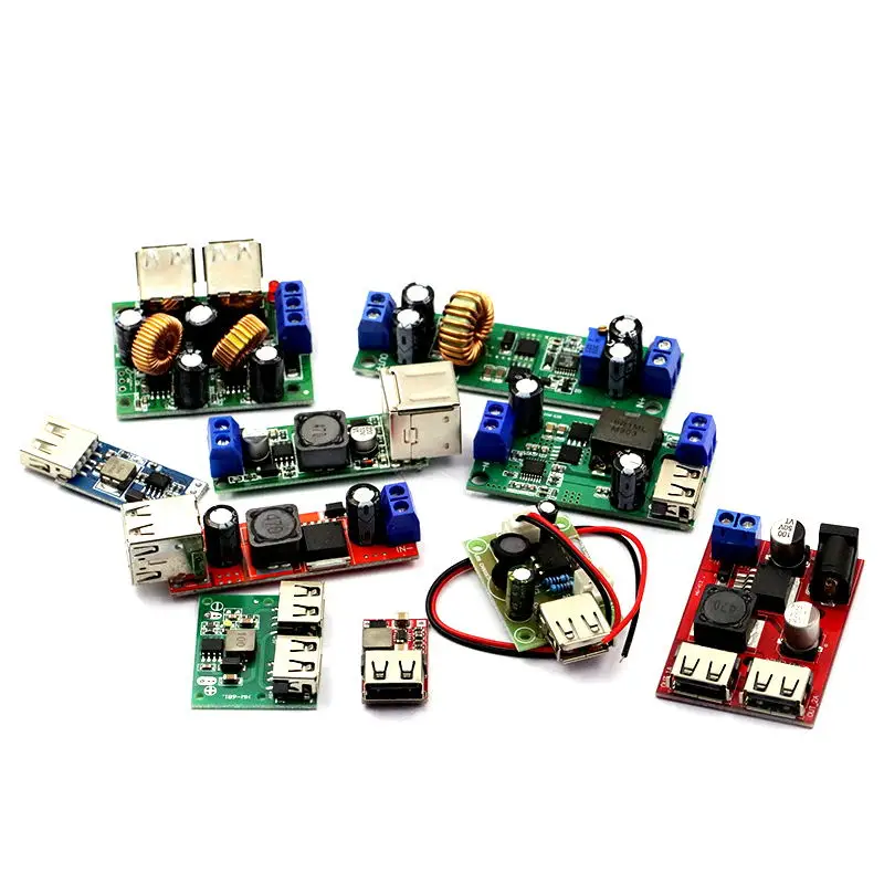 1PCS DC-DC Step-Down Power Module Converter Board 6-24V12V to 5V3A Car Dual USB Charger Module 97.5%