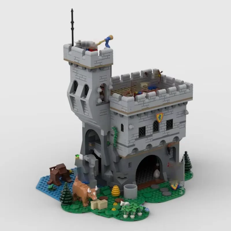 Modelo de torre de guarda de brinquedo de bloco de construção MOC, 1223 peças, conjunto de presente de festival de bloco pequeno criativo