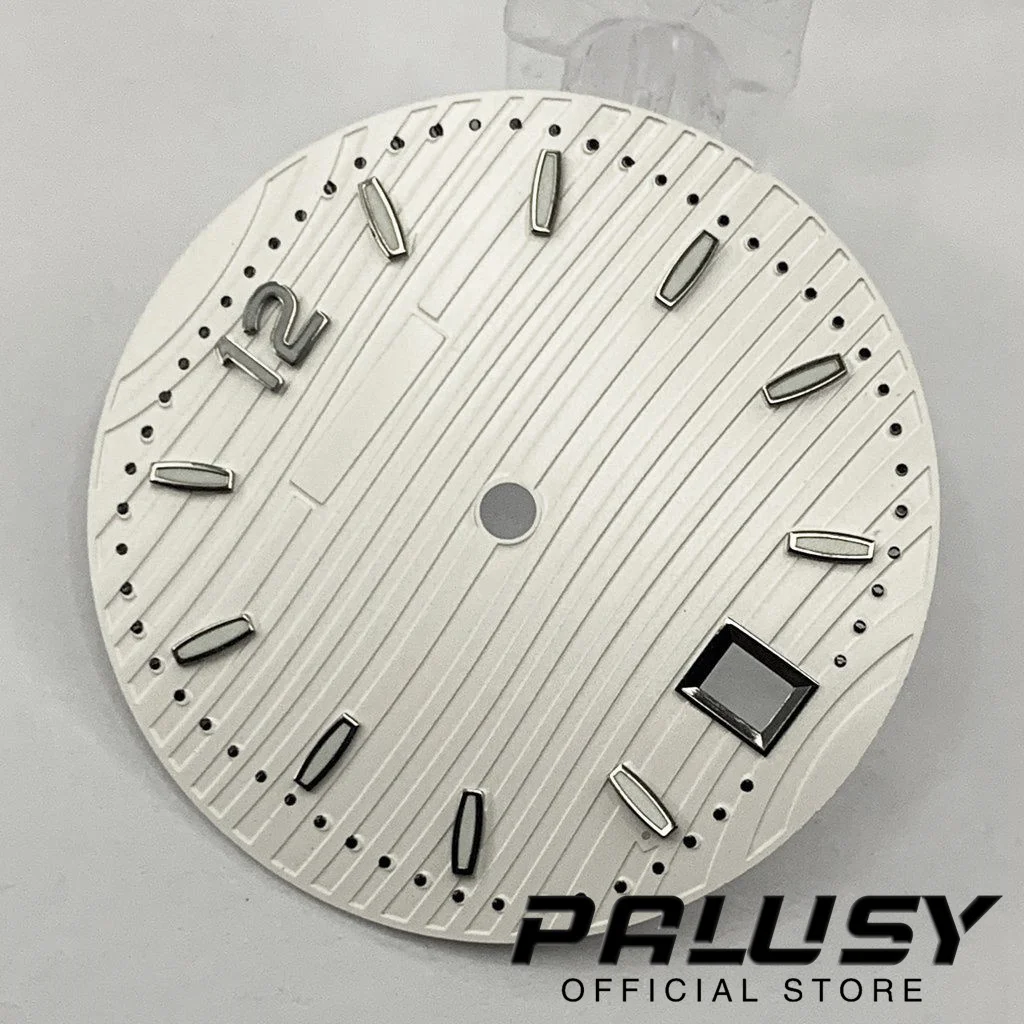 30,5mm nh35 für 3 Uhr Gehäuse Krone schwarz weiß Zifferblatt leuchtende Zifferblatt für nh35/nh35a/4r/7s Uhrwerk Ersatzteile