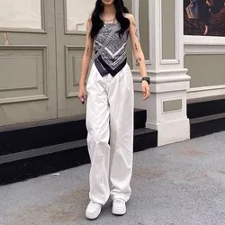 Solid Women's Clothing New Loose Fit Slim Straight Leg Versatile Wide Leg Casual Long Pants Trendy Minimalist Stylish