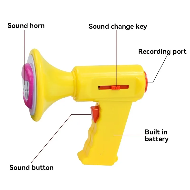 Jouet à changement de voix pour enfants avec 6 effets sonores, haut-parleur vocal pour jeu de rôle, amplificateur portable pour enfants, jouet parodie