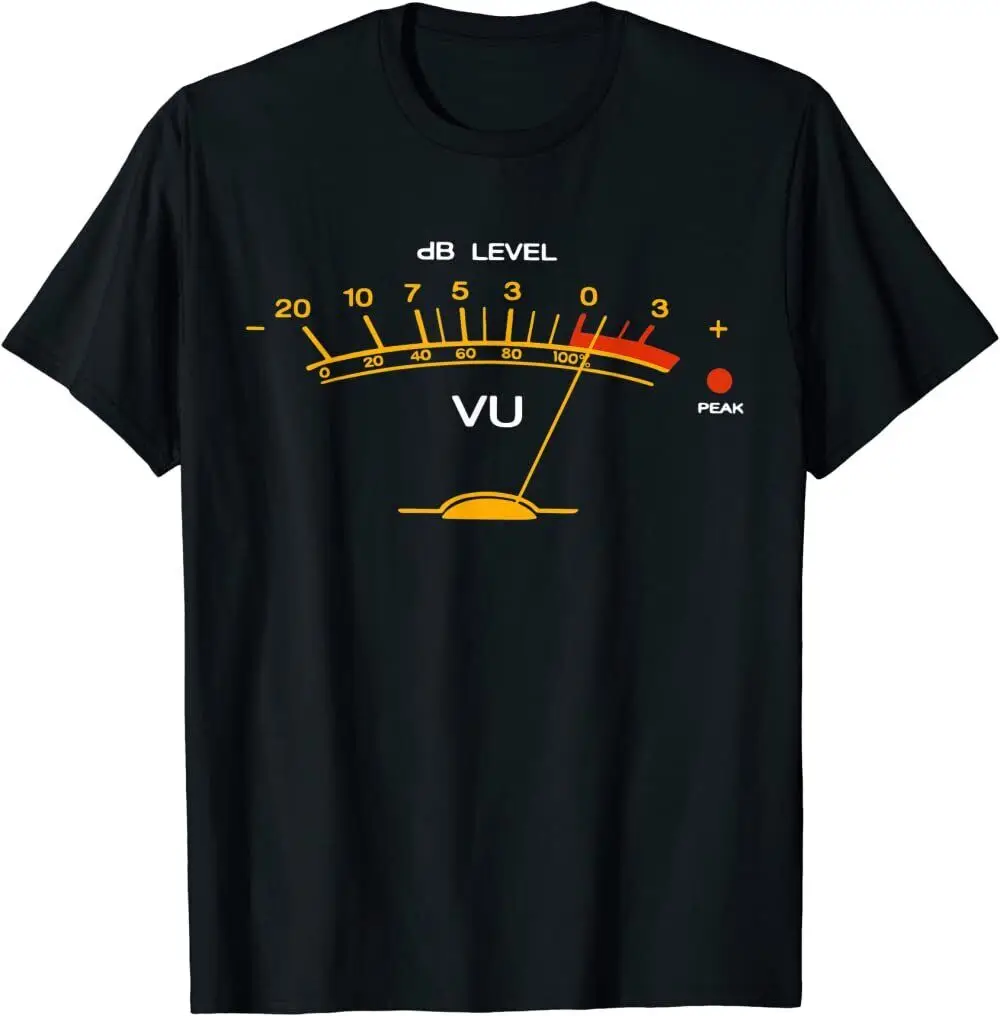 Volume VU Meter Vintage Audio Engineer Recording Studio T-Shirt