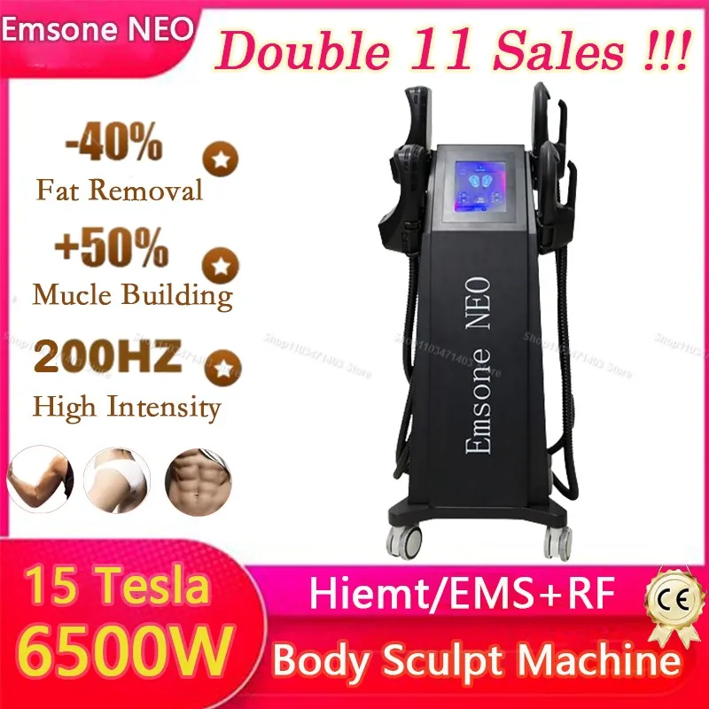 15 Tesla 200Hz ems body sculpt machine Fat Burning Muscle Stimulation 6500W emsone neo Hiemt RF Sculpting Electromagnetic Device