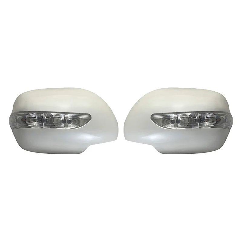 

white Door Mirror Cover With LED lights For Toyota Hiace H200 2006 2007 2008 2009 2010 2011 2012 2013 Car Rearview Accessories