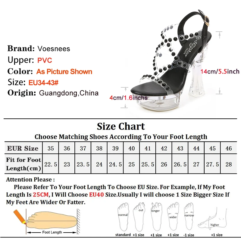 Transparent Women Shoes Crystal Chunk Heeled 14CM High Heels 4CM Waterproof Platform Bling Wedding Sandals Summer Sequin Shoes