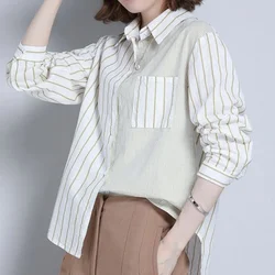 Thin Style Shirts & Blouses for Women with Print Simple Cheap Stylish New 2024 Woman Top Elegant Social Aesthetic Modern Long S