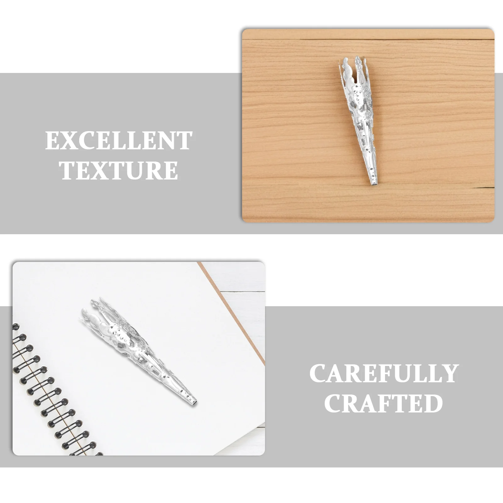 100 قطعة قبعات خرز زهرة طويلة 5-Petal الحديد المخاريط المجوفة لصنع المجوهرات Diy بها بنفسك المشاريع الحرفية نهاية قبعات معدنية تخريمية البوق #2