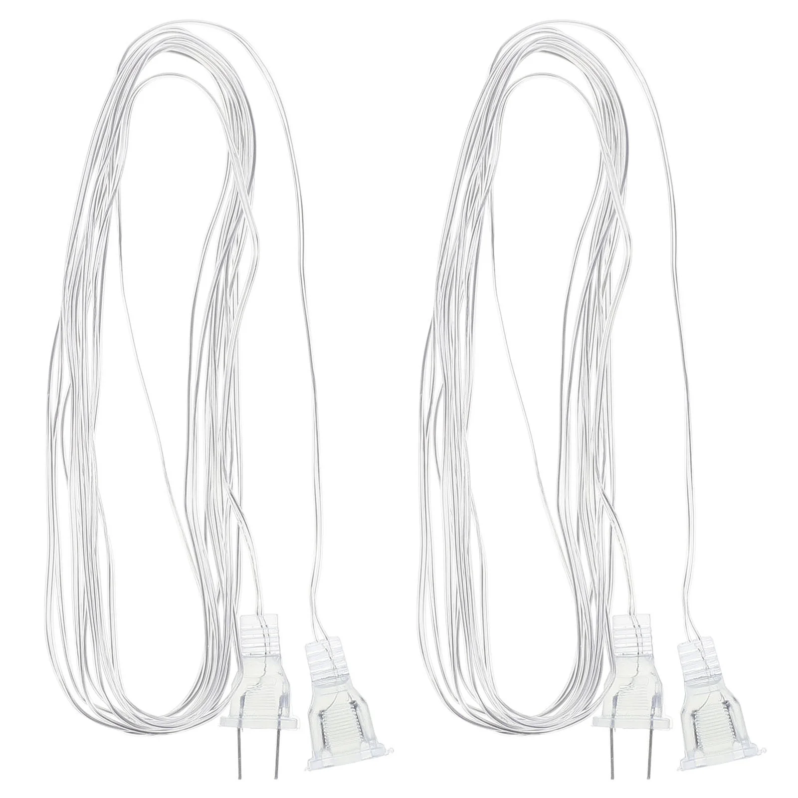 

2 Pcs Clear Extension Cord Cable of Strip Lights Christmas Extender Invisible Cords