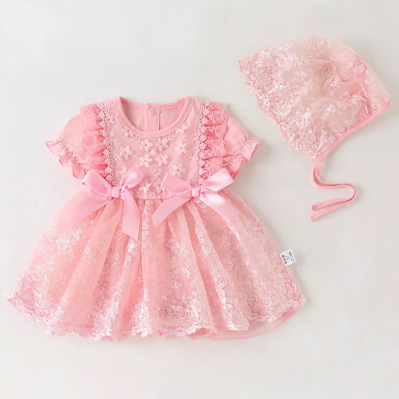 Baby\'s one year old dress new full moon dress baby girl\'s mesh flying sleeves summer princess dress Sweet Cute girl Baby dress