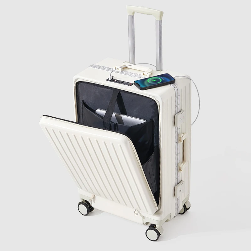 

Luggage for Men and Women 20-26 Inch Combination Lock Suitcase Multi-Functional Large Capacity Aluminium Frame Travel Suitcase