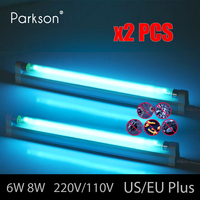2pcs Ultraviolet Sterilizer Lamp AC 220V 110V 8W 6W Steril Lamp Sanitizer Disinfection T5 Tube Bulb UVC Bactericidal Quartz Lamp