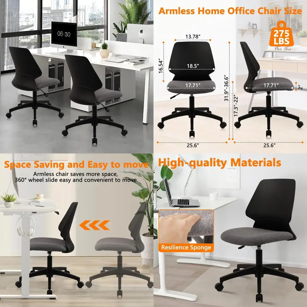 

Black Ergonomic Swivel Chair with Adjustable Height for Home Office and Meetings