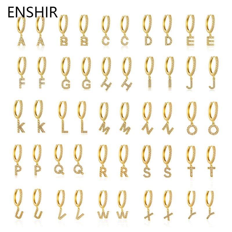 Initial Dangle Earrings That Actually Work in Real Life My Honest Experience with ENSHIR’s Zircon Hoops
