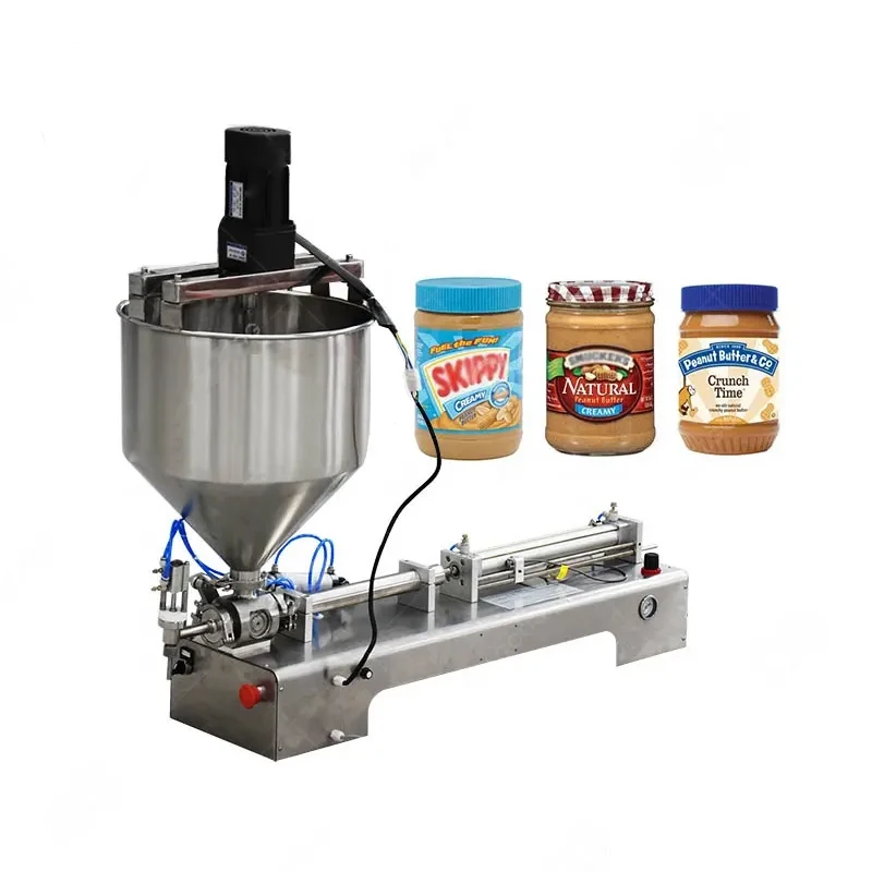 50-500ml Single Head Heating Stirring Filling Machine Cream Honey Oil Peanut Butter Quantitative Liquid Paste Filling Machine