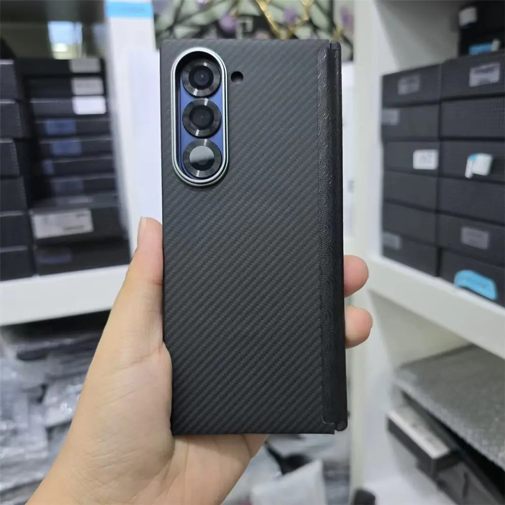 Capa Magsafe de fibra de carbono de aramida fosca para Samsung Galaxy Z Fold7 capa protetora de armadura com dobradiça