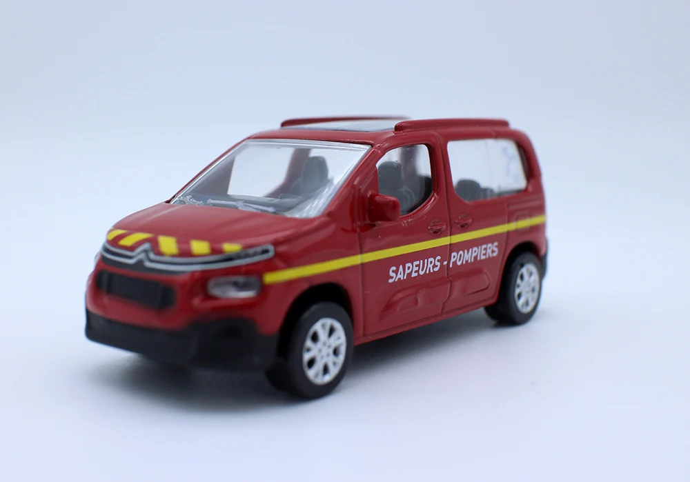 NEW 3 inches Cars 1/64 Scale Berlingo Rescure Fire Vehicle Diecast Alloy Toys for Collection Gift