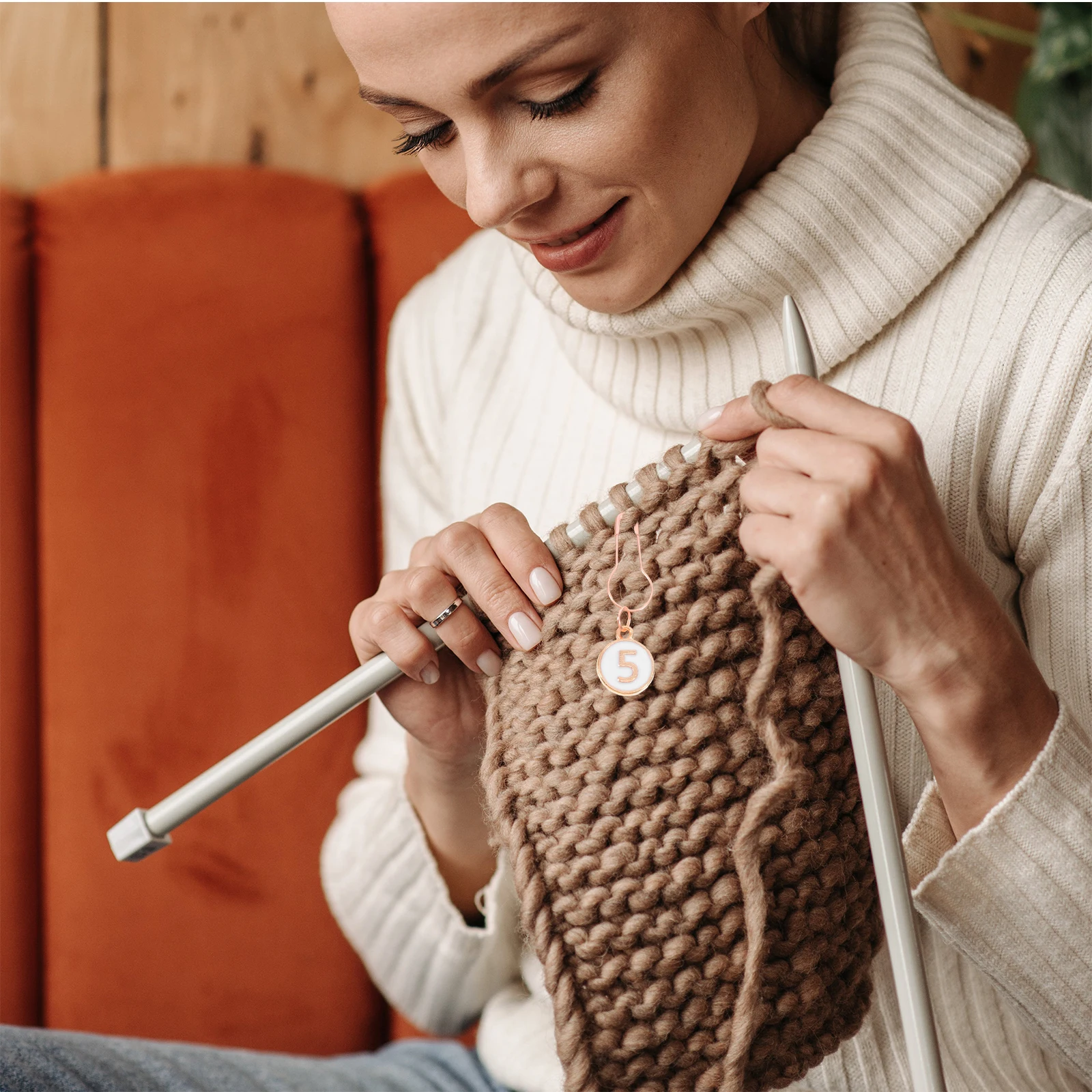 

10Pcs Colored Crochet Markers Alloy Row Counters Multi-Use Knitting Counters Practical Accessories Useful Stitch Markers