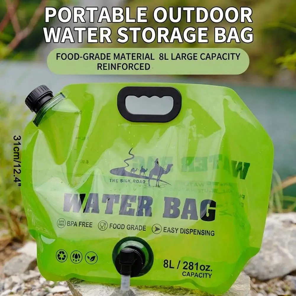 Camping Faltbarer Wasserbeutel mit Zapfhahn 8L Outdoor Wandern Wassereimer Große Kapazität Wasserbehälter Campingbedarf – Detail 9