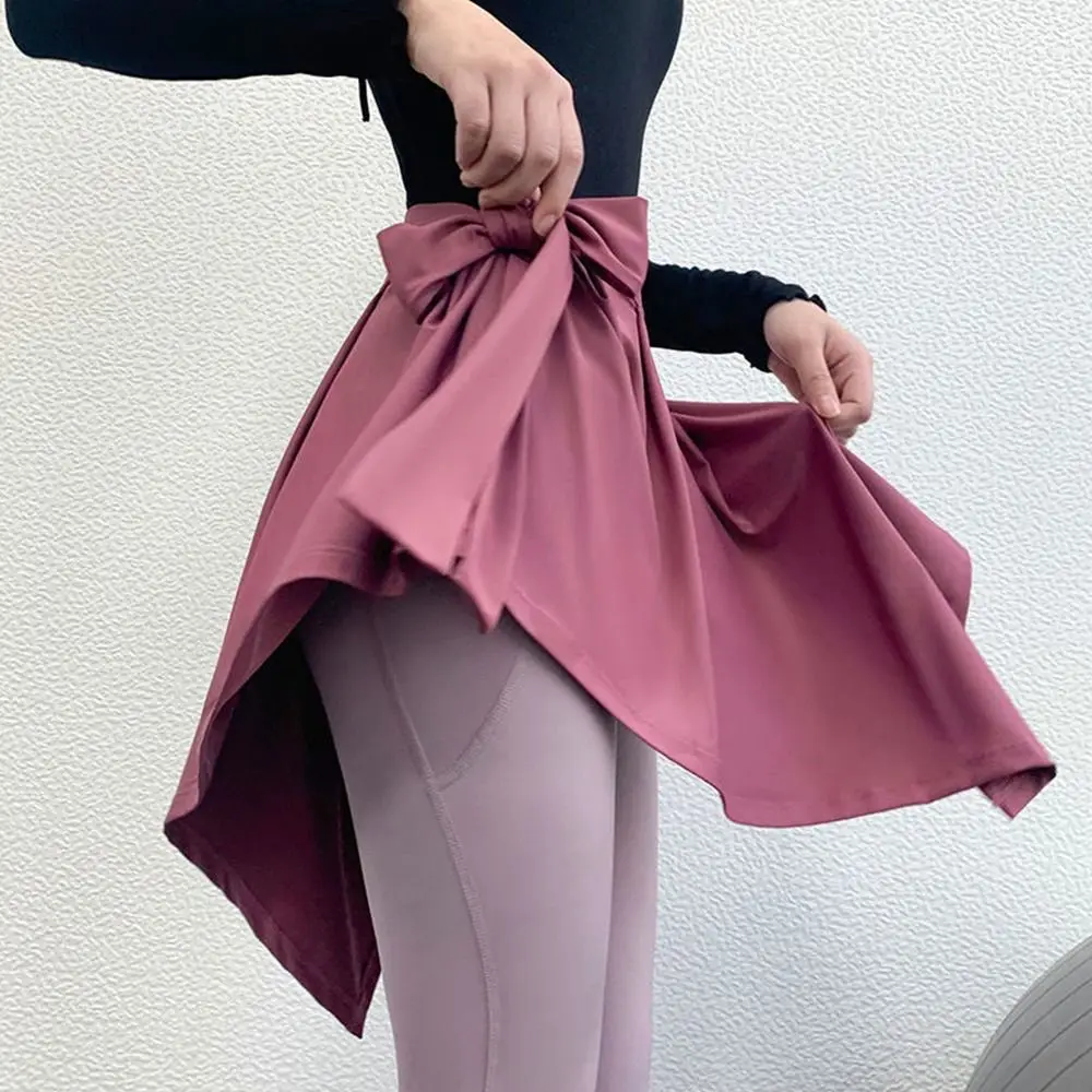 

Новая антипиковая короткая юбка для йоги, однотонная дышащая юбка для скрытия бедер, многофункциональная быстросохнущая танцевальная юбка, закрывающая ягодицы, танцевальная юбка