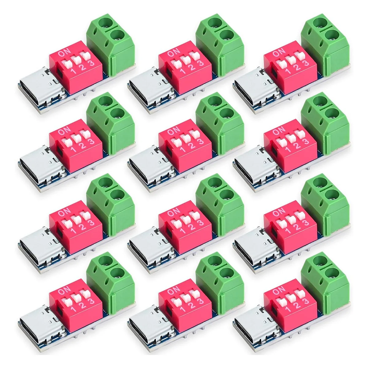 BAAQ USB-C PD Trigger Board Module PD/QC Decoy Fast Charging USB Type-C to 12V High Speed Charger Power Output Boost 12pcs