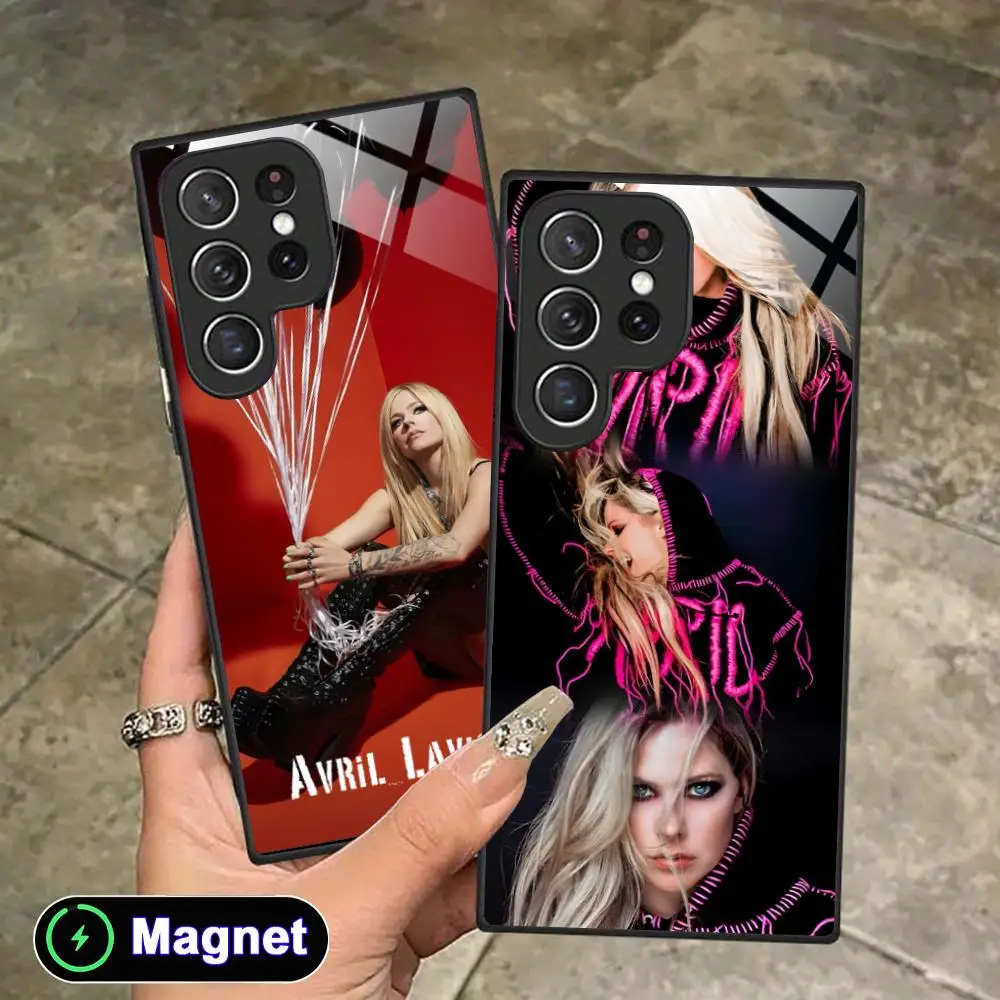 Avril Lavigne Phone Case for Samsung Galaxy S26 S25 S24 S23 S22 S21 S20 Note20 Plus FE Ultra Glass Magnet Cover