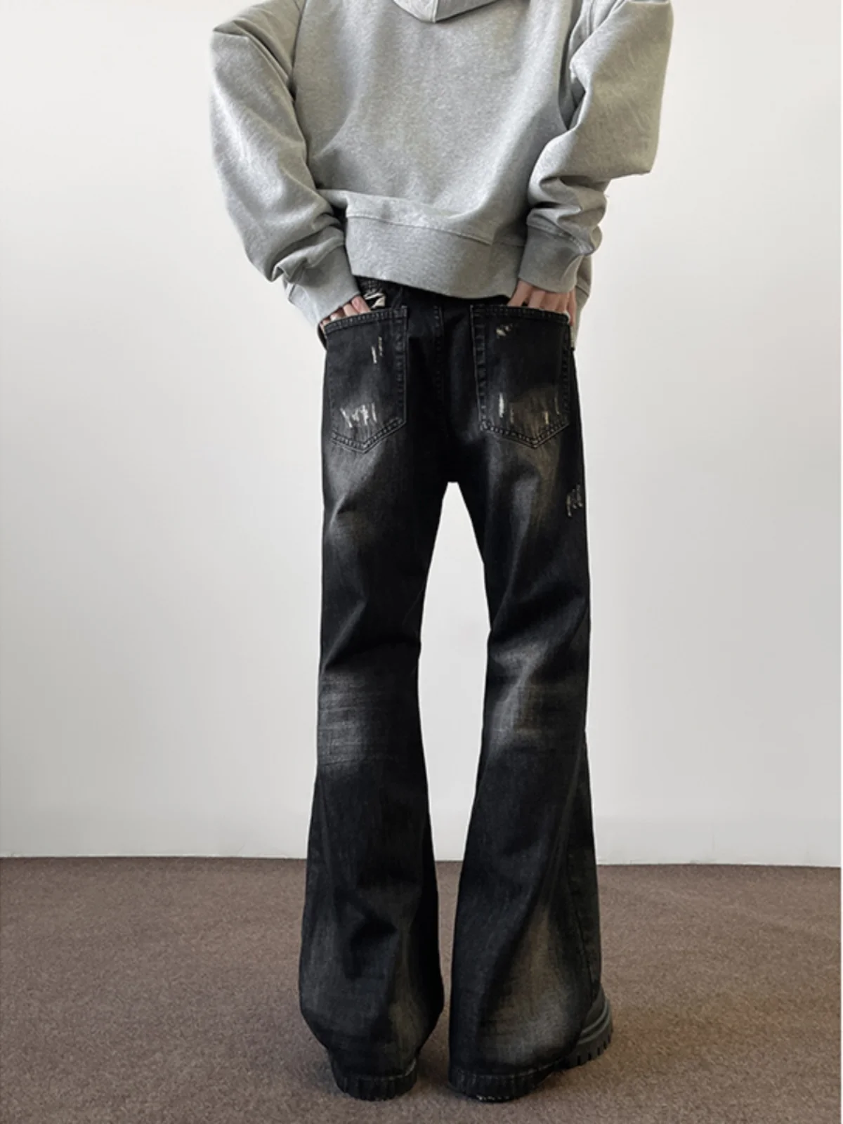 

Мужские джинсы Bla Wide Leg прямого кроя, свободные, весенне-осенние, винтажные, в американском уличном стиле, модные, со средней посадкой, на молнии