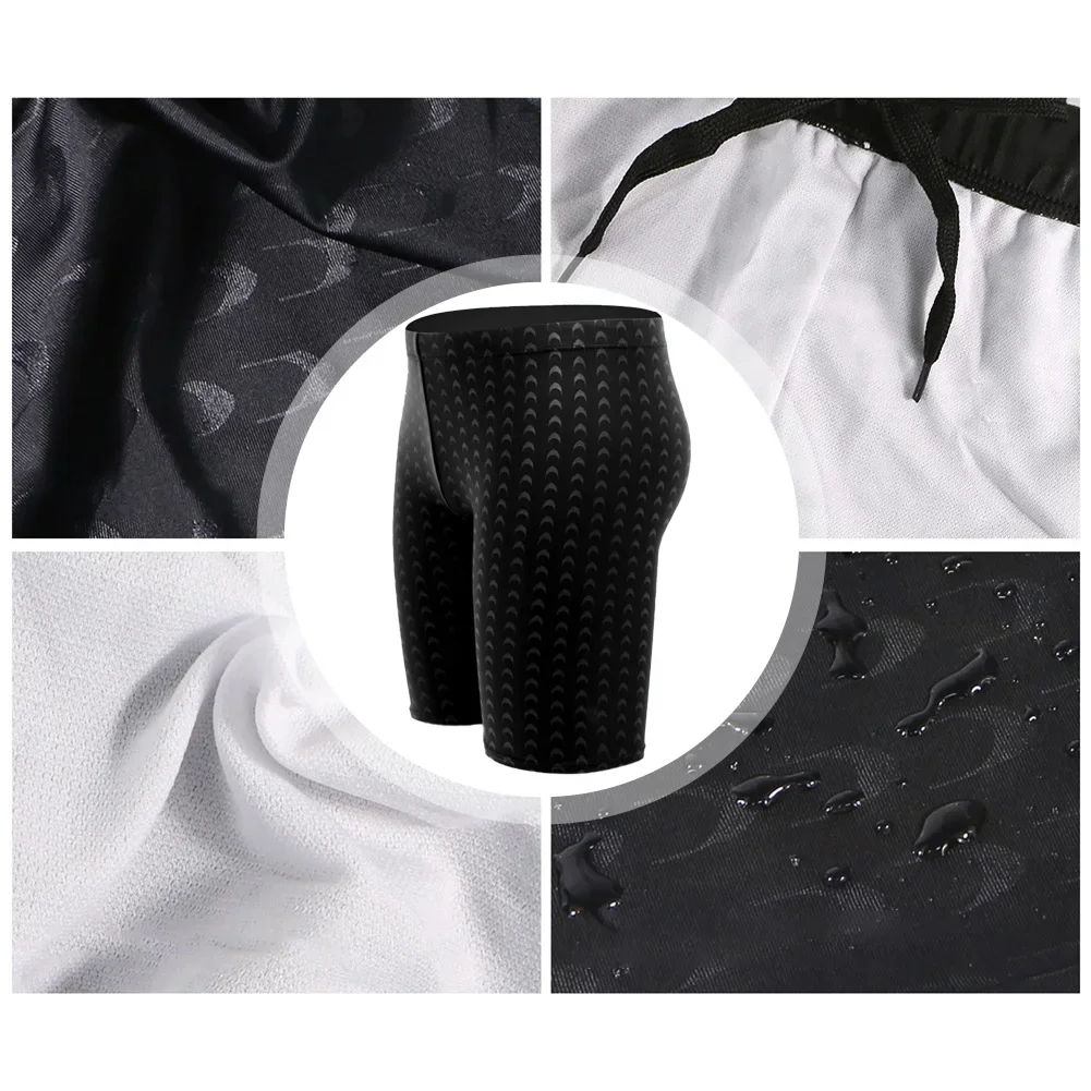 Men Quick-dry Swim Trunks Mid-rise Inner Drawstring Swim Shorts Sports Swimwear