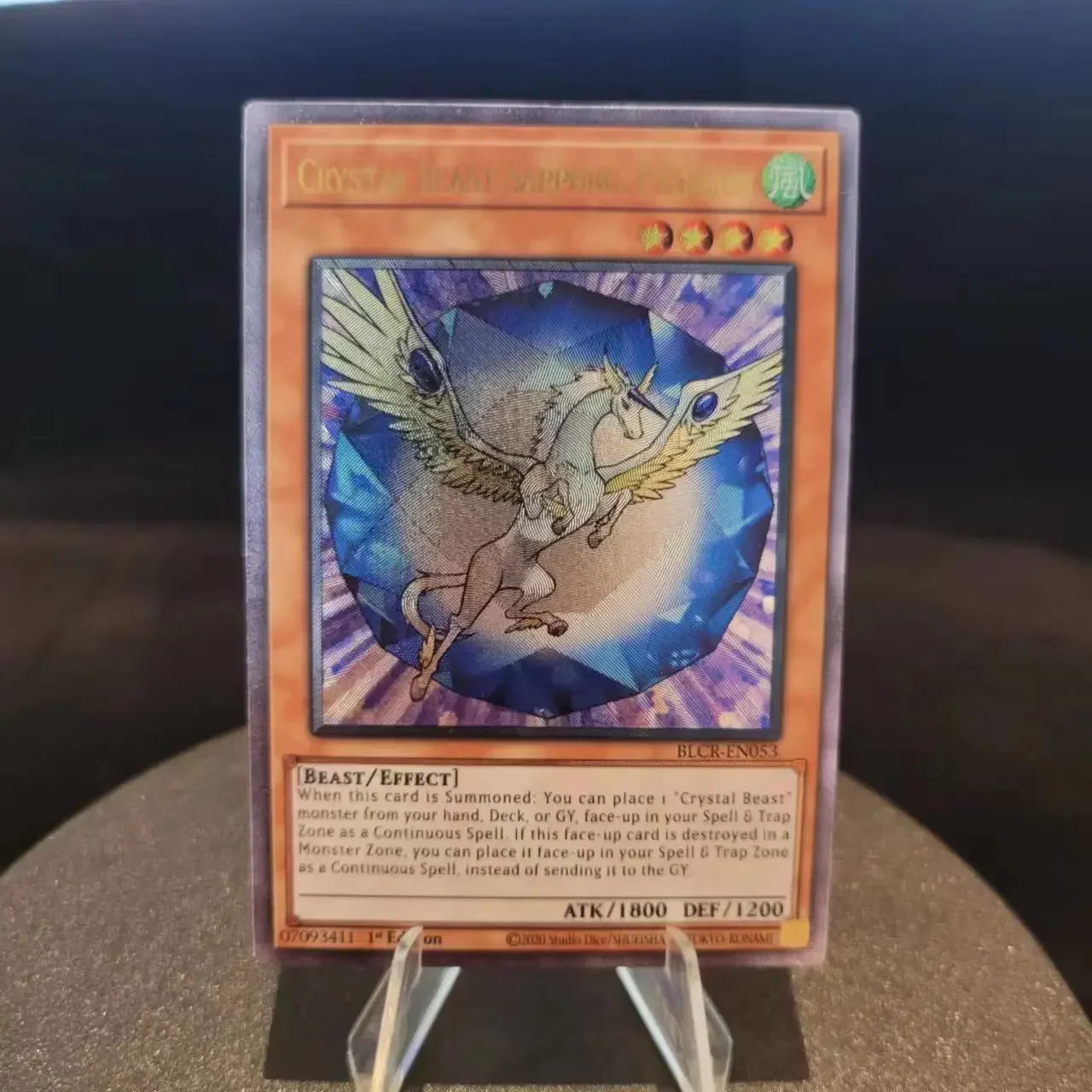 Yu-Gi-Oh UR Crystal Beast Sapphire Pegasus  BLCR-EN053  /  Children's Gift Collectible Card Toys (Not Original)