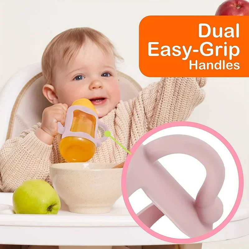 vvocci Silicone Bottle Handle For Narrow Baby Bottles, Easy Grip Handle, Can Accommodate Most Bottles - BPA-free Soft Silicone