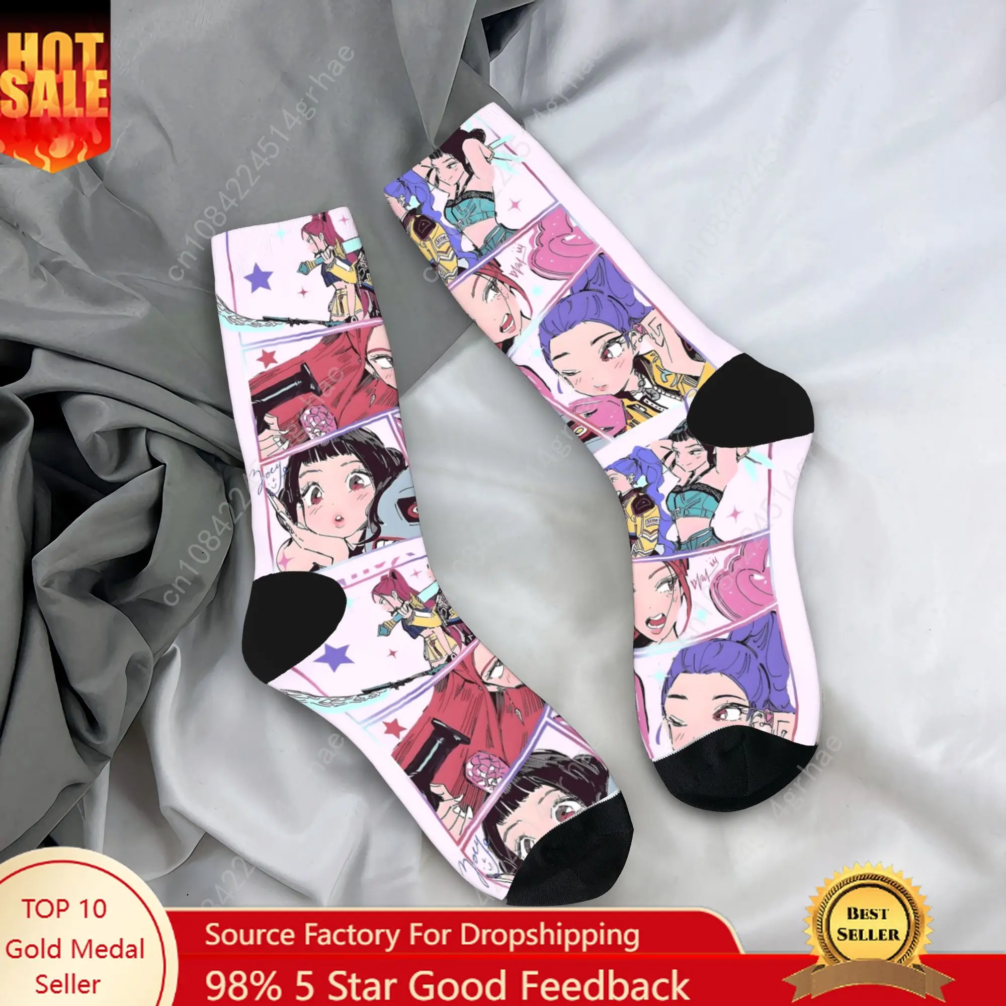 

Men Socks Baby Saja KPop Demon Hunters Chibi Art Stockings Anti Bacterial Warm Soft Socks Autumn Gothic Graphic Cycling Socks