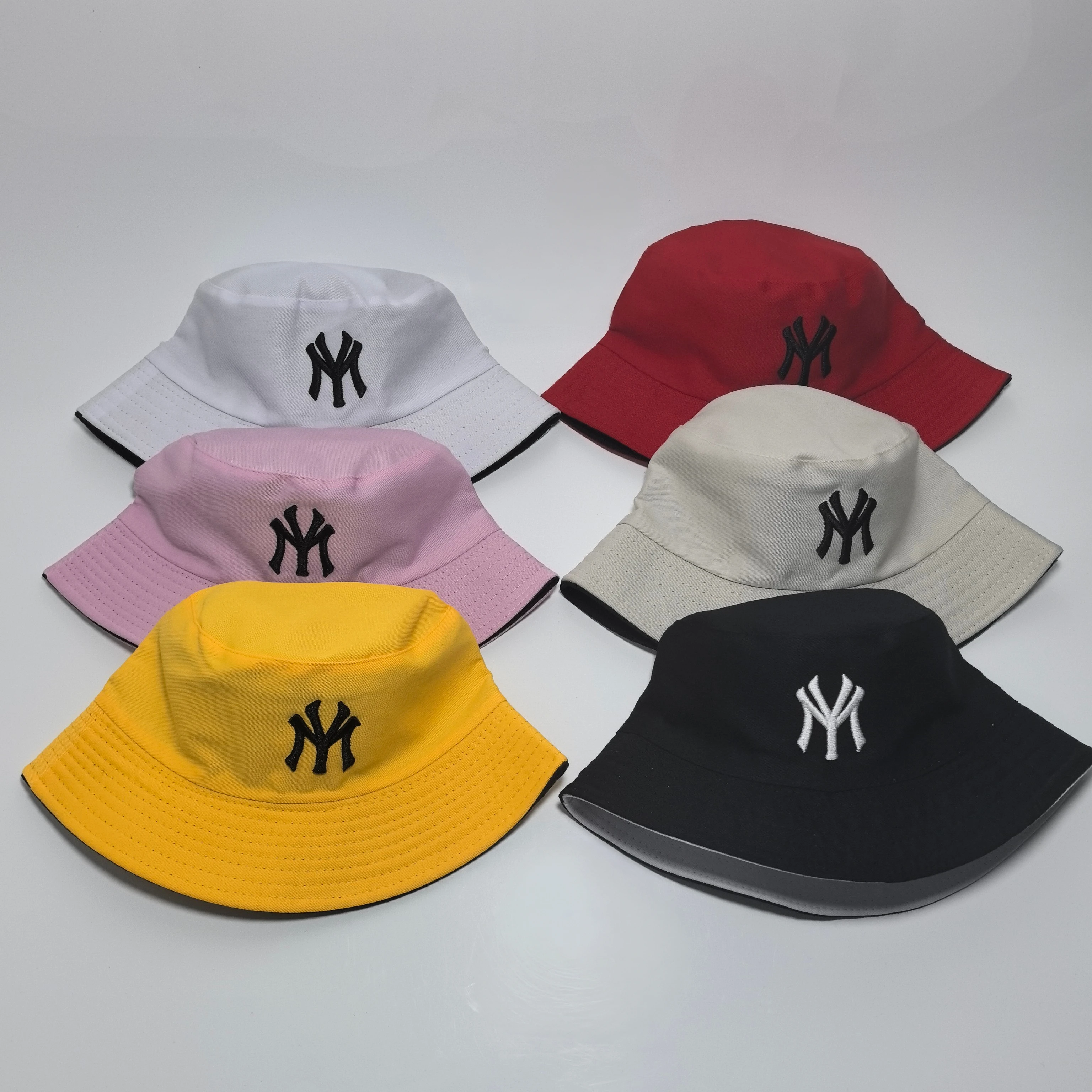 Unisex Letter Embroidery Personality Two-sided Bucket Hats Fishermen Caps Outdoor Casual Cap Sunscreen Hat