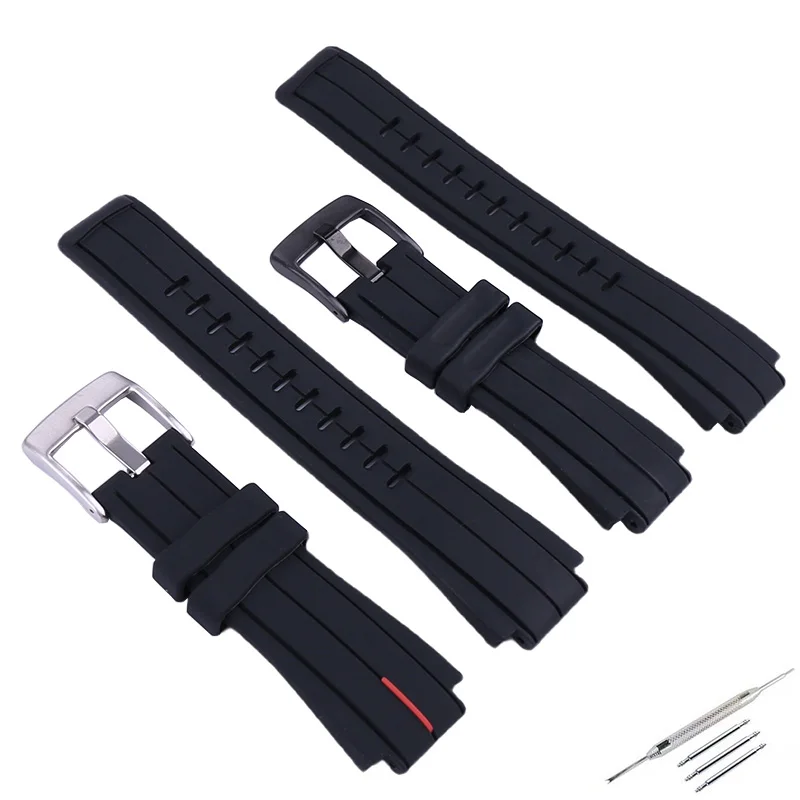Tali Jam Tangan Karet Pria 24Mm X 16Mm Kompatibel untuk Timex Tide T2N720 721 TW2T76300 T2N738 Gesper Gelang Olahraga Silikon Wanita